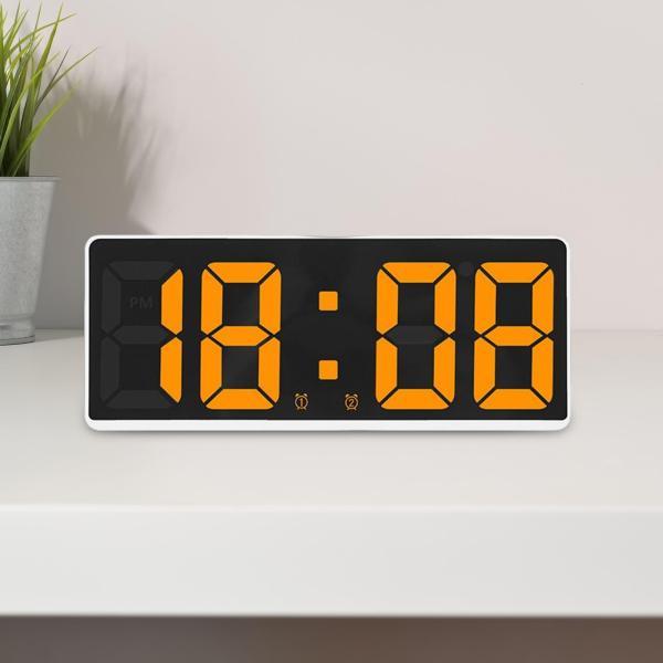高齢者の家の居間オレンジのための多数の目覚まし時計テーブル日付LEDディスプレイ｜stk-shop｜04