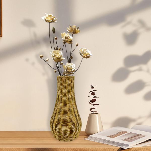 籐花瓶, 枝編み細工品花瓶枝植木鉢素朴な装飾 19 cm x 35 .5 : STK