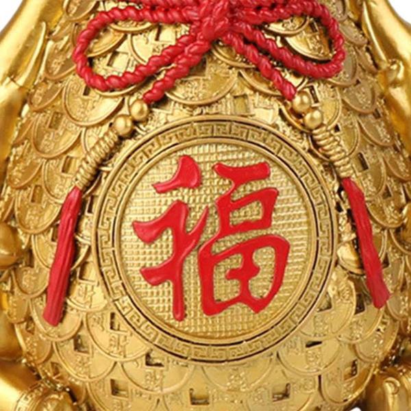 樹脂中国福袋祝福袋彫刻デスクトップ飾り絶妙な金色の花瓶｜stk-shop｜10