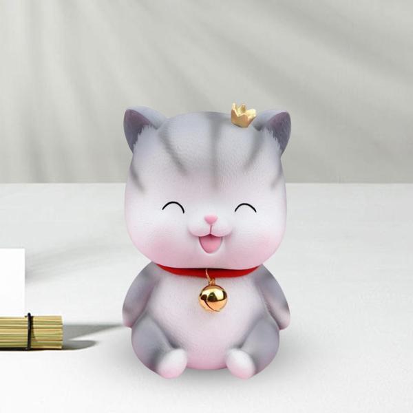 猫の貯金箱の像の貯金箱の装飾家の寝室の誕生日プレゼントの斜視｜stk-shop｜08