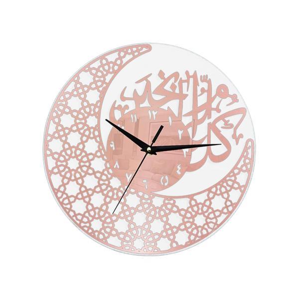 イスラム教徒のラマダン沈黙の月の形の壁時計装飾的な実用的な軽量ローズ金色 48 センチメートル｜stk-shop｜06