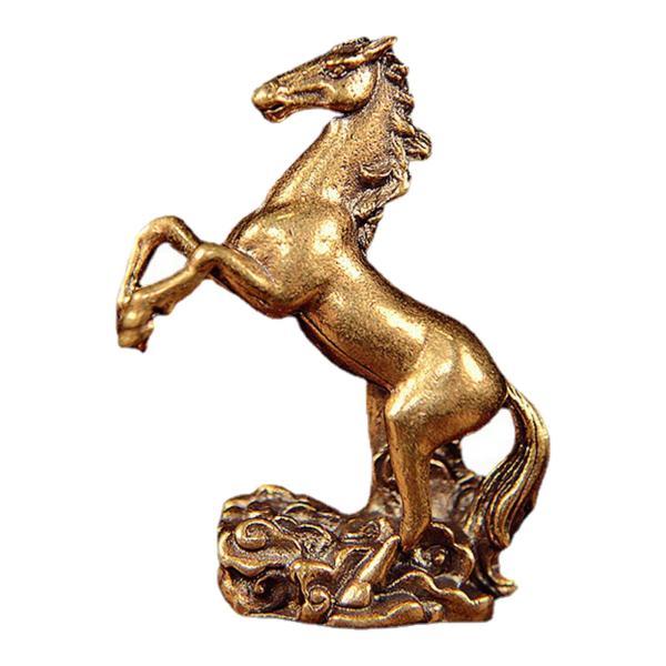 ミニチュア馬の置物 ブロンズの馬の飾り 動物の彫刻 馬の像 アートワーク クラウド ラッキー デスク 寝室 本棚 リビングルームの装飾｜stk-shop｜02