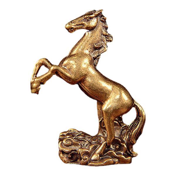ミニチュア馬の置物 ブロンズの馬の飾り 動物の彫刻 馬の像 アートワーク クラウド ラッキー デスク 寝室 本棚 リビングルームの装飾｜stk-shop｜05
