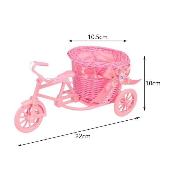 自転車造花バスケット花瓶植物ラックパーティー屋内家の装飾用ピンク｜stk-shop｜07