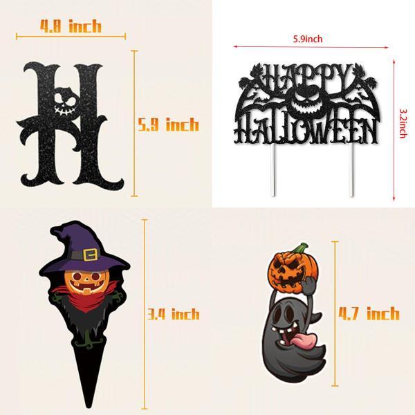 ハロウィンパーティーバナー バルーンデコレーションセット ハッピーハロウィンバナー ケーキトッパー 窓背景用 ホリデーパーティー用品｜stk-shop｜04