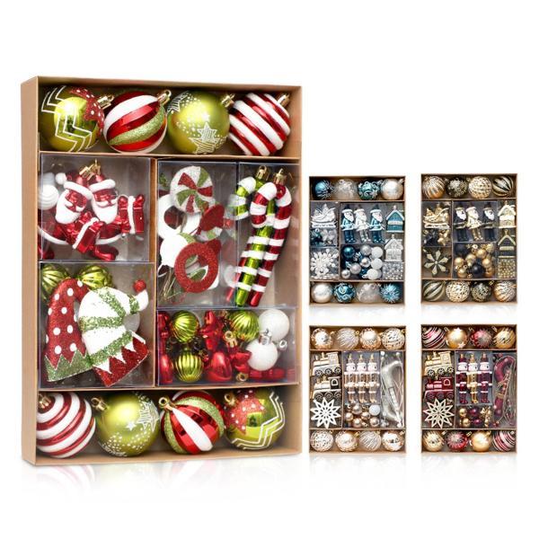 50 ピース クリスマス ボール オーナメント セット クリスマス ツリー ハンギング デコレーション DIY クリスマス デコレーション 53101267STKショップ 通販