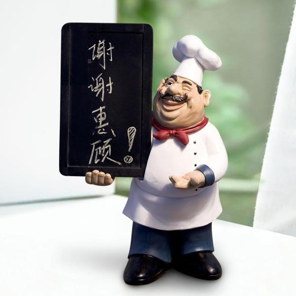 シエフ置き物 シェフの置物 シェフの彫刻 かわいい料理シェフの飾り シェフの装飾像