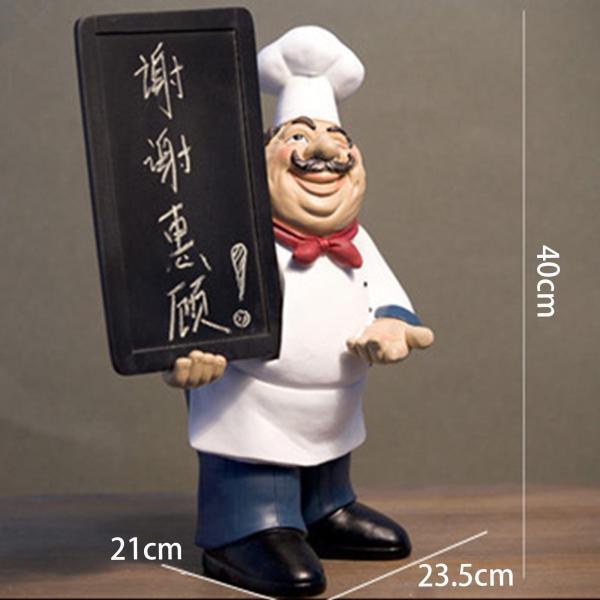 シェフの置物 シェフの彫刻 かわいい料理シェフの飾り シェフの装飾像