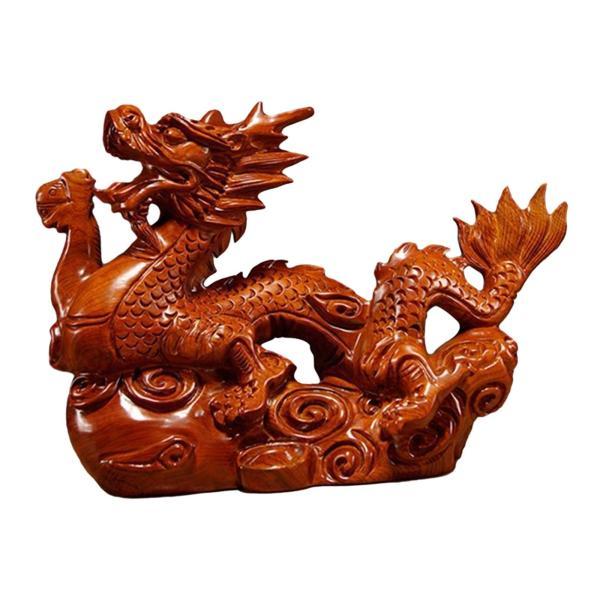 木彫り中国龍像風水飾り新築祝いギフトスタイル A : STKショップ