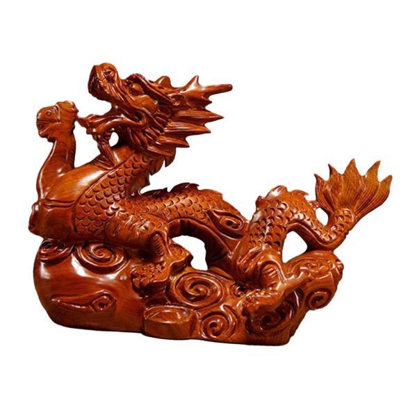 木彫り中国龍像風水飾り新築祝いギフトスタイル A : STKショップ