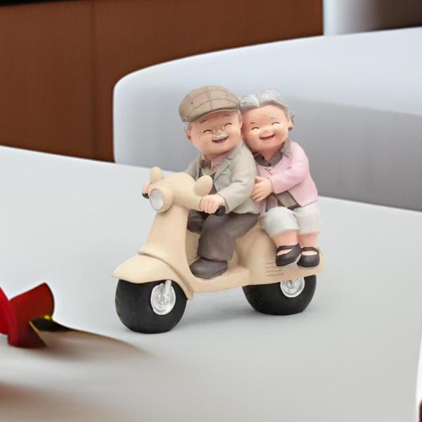 老夫婦の置物樹脂結婚記念日誕生日プレゼント老夫婦像彫刻キャビネット寝室の装飾用｜stk-shop｜06