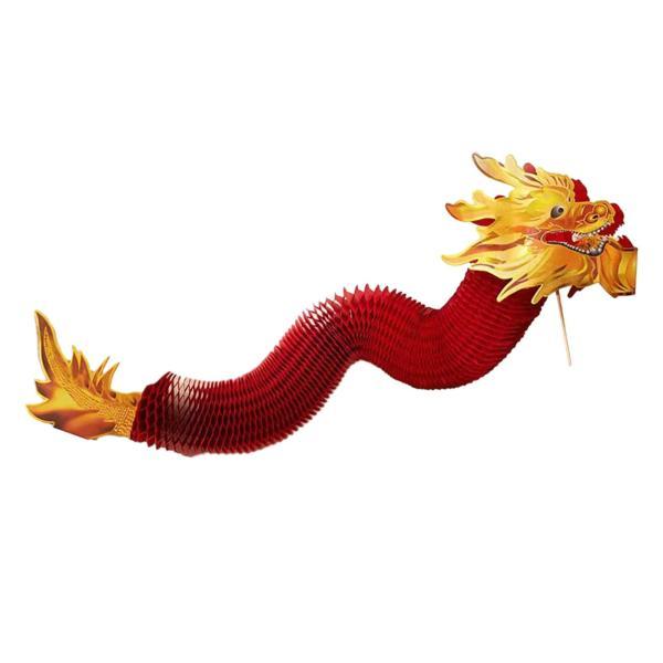 中国風ペーパーダンスドラゴンドラゴンダンスおもちゃレストランお祝い用 300 センチメートル赤｜stk-shop｜03