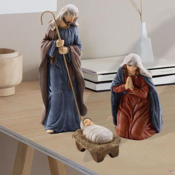 クリスマスのキリスト降誕の置物 デスクトップ寝室キャビネット用の