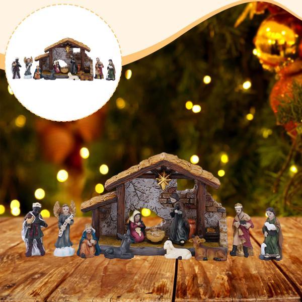 12ピースの聖家族装飾キリスト降誕シーンセット手作りクリスマス