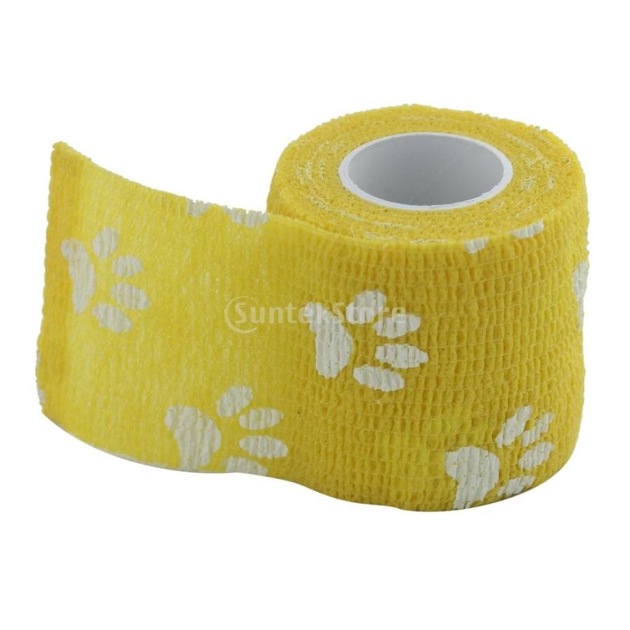包帯 伸縮 可愛い 猫 犬 ペット用 人にも使える 粘着包帯 自己粘着 粘着テープ ガーゼ テープ 怪我予防 老犬 介護 床ずれ テーピング フットプリント Stkショップ 通販 Yahoo ショッピング