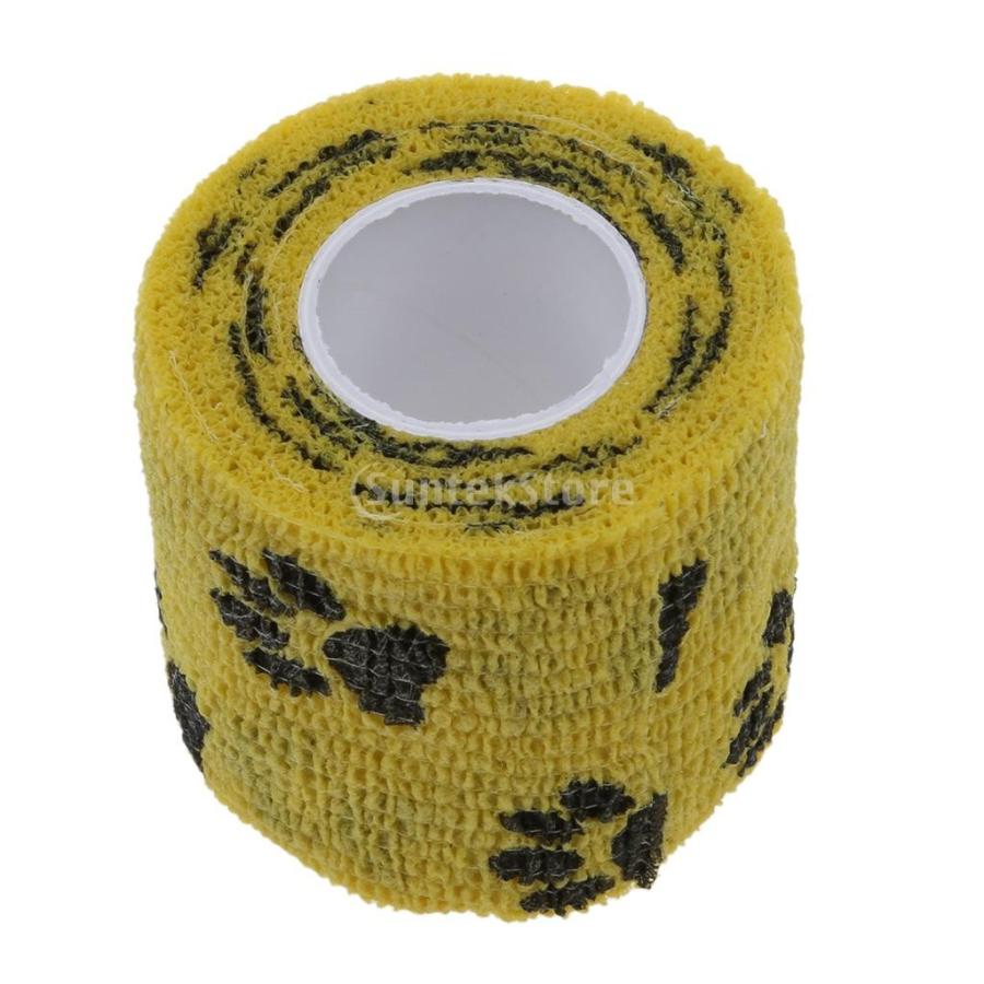 包帯 伸縮 可愛い 猫 犬 ペット用 人にも使える 粘着包帯 自己粘着 粘着テープ ガーゼ テープ 怪我予防 老犬 介護 床ずれ テーピング フットプリント Stkショップ 通販 Yahoo ショッピング