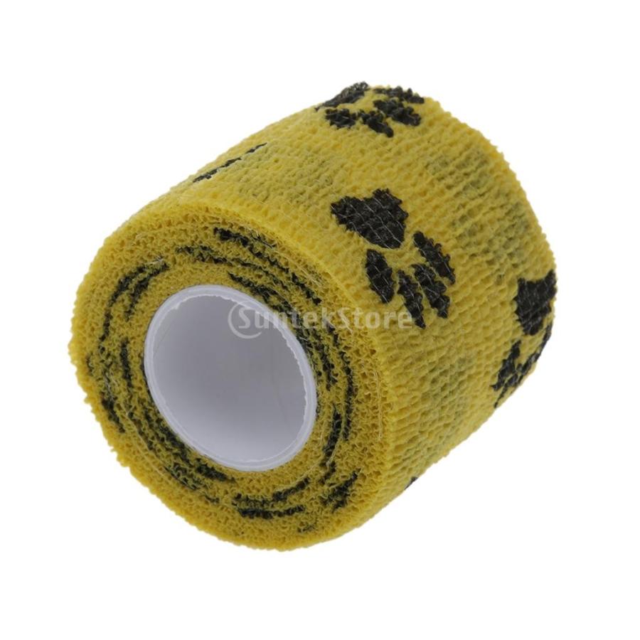 包帯 伸縮 可愛い 猫 犬 ペット用 人にも使える 粘着包帯 自己粘着 粘着テープ ガーゼ テープ 怪我予防 老犬 介護 床ずれ テーピング フットプリント Stkショップ 通販 Yahoo ショッピング