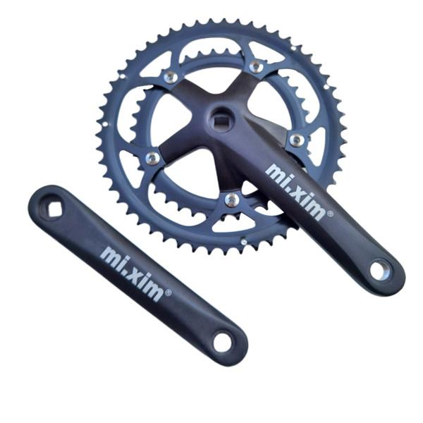 クランクセット　Tyrell　チェーンリング付 デュアルチェーンリング付き超軽量自転車クランクセット6-10スピード
