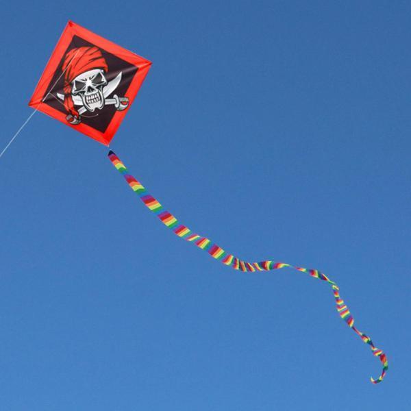 家族旅行のための海賊凧イージーフライヤー楽しい四辺形シングルライン凧 大人の上質 世界の