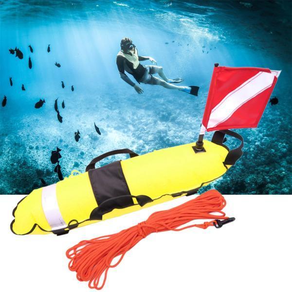 フリーダイビングスピアフィッシングイエローのための25Mロープ付きフリーダイビングブイフロート 54065983STKショップ 通販