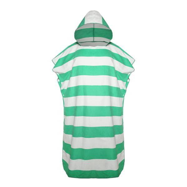 サーフポンチョ汗吸収ビーチタオルフード付き男性女性水泳マントグリーン ファッションの