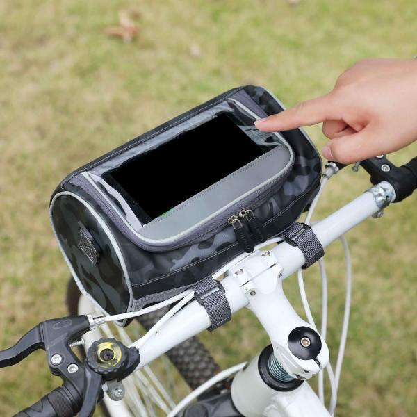 ポータブルバイクハンドルバーバッグタッチスクリーン電話ホルダーバイクバイクブラック|stk-shop|07