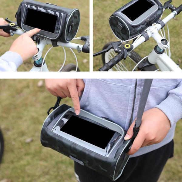 ポータブルバイクハンドルバーバッグタッチスクリーン電話ホルダーバイクバイクブラック|stk-shop|10