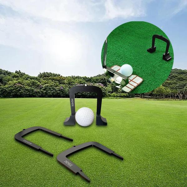 3 個ゴルフパッティングゲートメタルパターターゲット練習用品