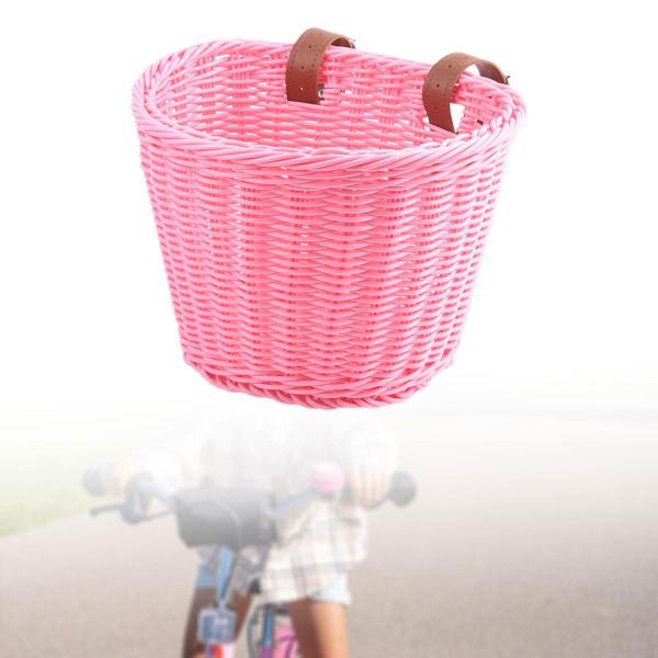 子供用自転車バスケット フロント装飾 実用的なサイクリングバスケット 女の子 男の子 ピクニック用 ピンク｜stk-shop｜03
