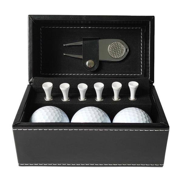 ゴルフボールとティーのギフトセット お父さんへのプレゼント ゴルフティー6本 男性 女性 ゴルフコース 銀色 ディボットツール｜stk-shop｜02