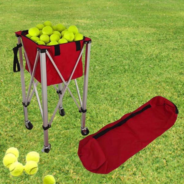テニス用品 テニスボールカート、折りたたみ式ボールホッパー テニス
