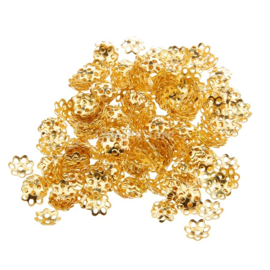 300倍6ミリメートルヴィンテージ銅は金を作る花のビーズキャップの宝石メッキ｜stk-shop｜02