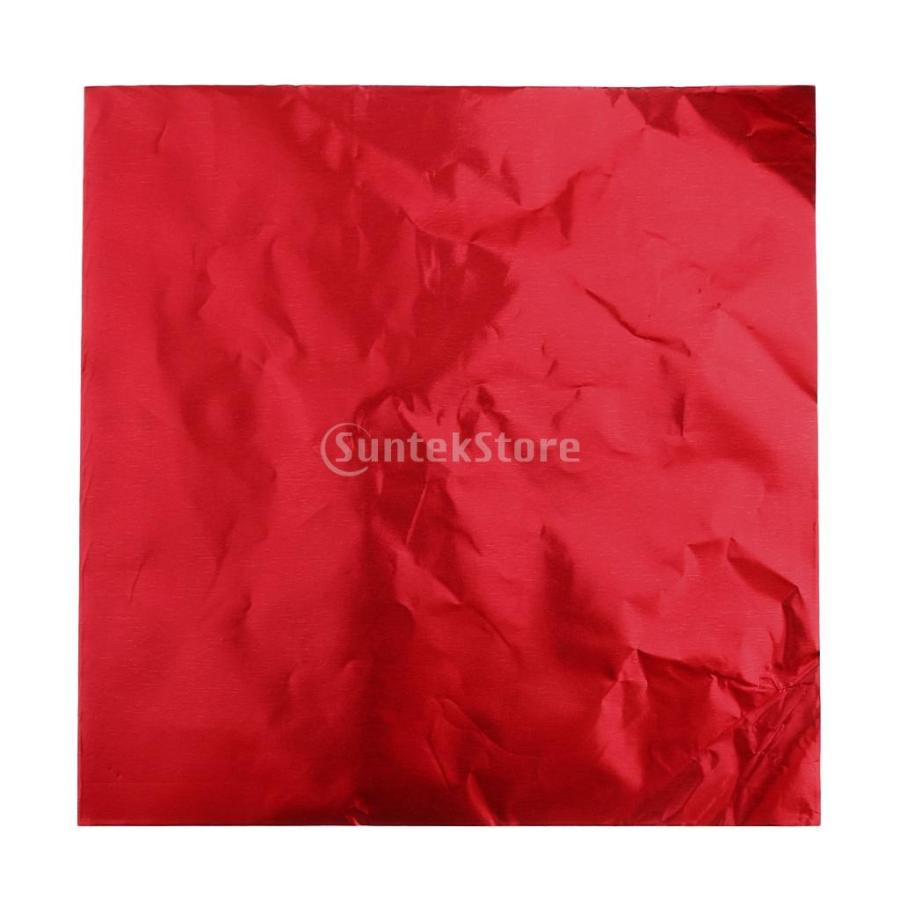 ペーパーストロー 箔紙 DIY クラフト お菓子 キャンディ チョコレート パッケージ 包装 紙 手作り 約100枚入り 全10色 - 赤｜stk-shop｜04