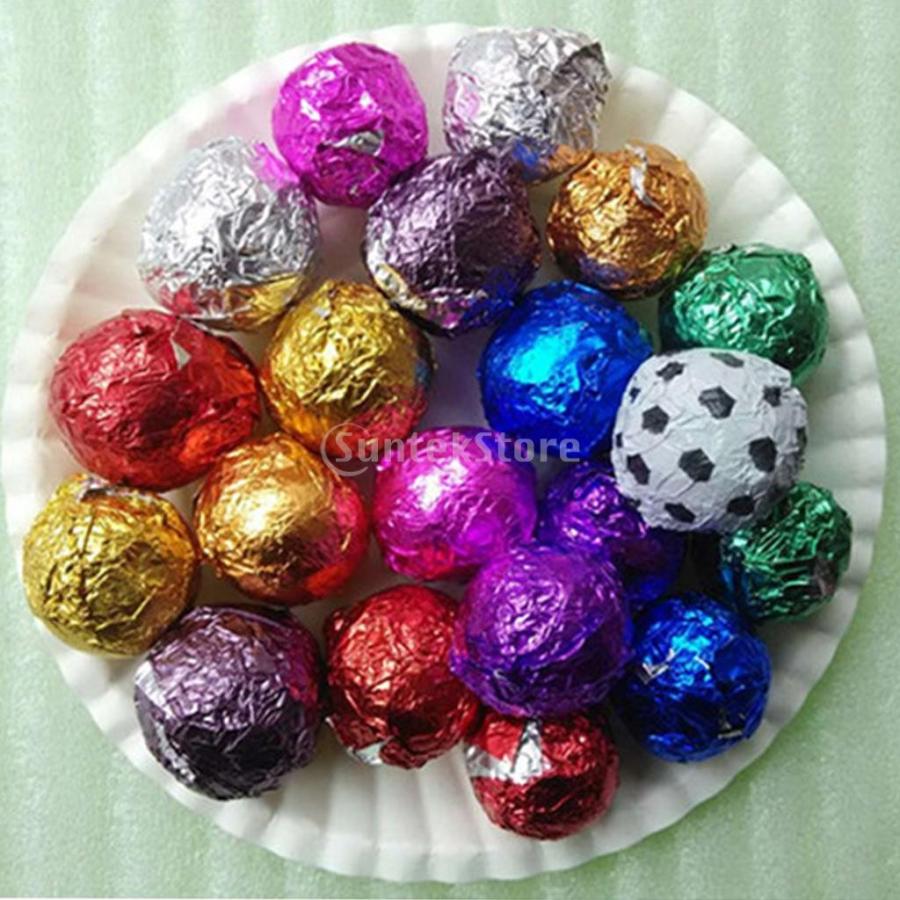 ノーブランド品 100本 チョコレート キャンディの包装紙 アルミ箔