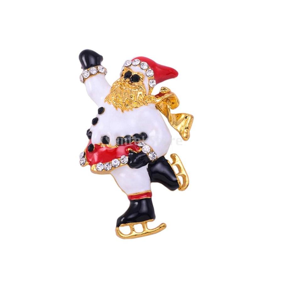 かわいい スケートサンタ ブローチピン クリスマス アクセサリー 子供
