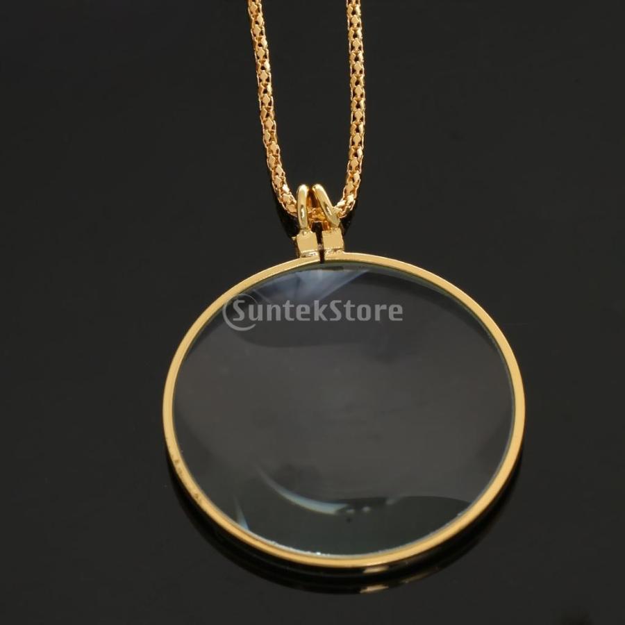 ノーブランド品 金色のチェーン モノクル ネックレス ワット 虫眼鏡 6