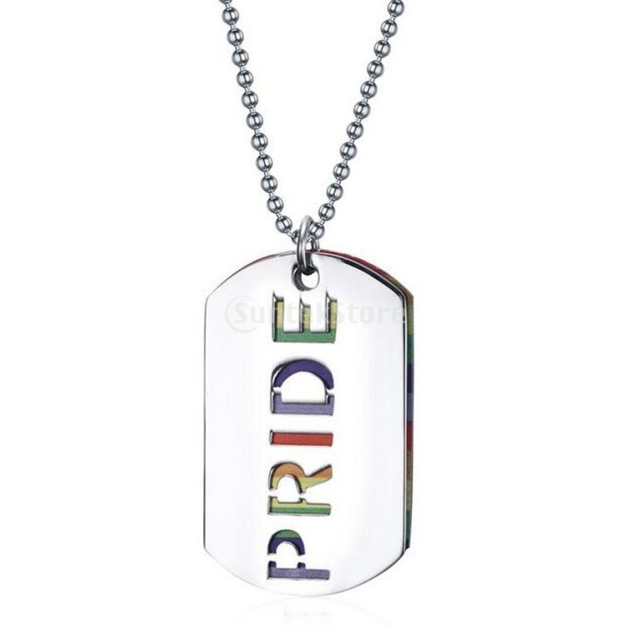 S Lgbt レズビアン ゲイ プライド Prideレター レインボー フラッグ ペンダント ネックレス ドッグタグ 宝石 Stkショップ 通販 Yahoo ショッピング