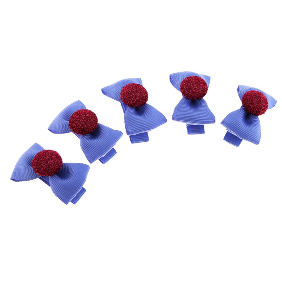 5本のカラフルな赤ちゃんの女の子の髪のクリップの弓は ワニのクリップのバレッタブルーをキャップ 何でも揃う