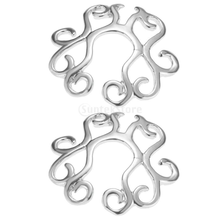 1ペア 中空 ステンレス鋼 シルバー 花のニップルクリップ 乳首リング 個性的 アクセサリー|stk-shop|05