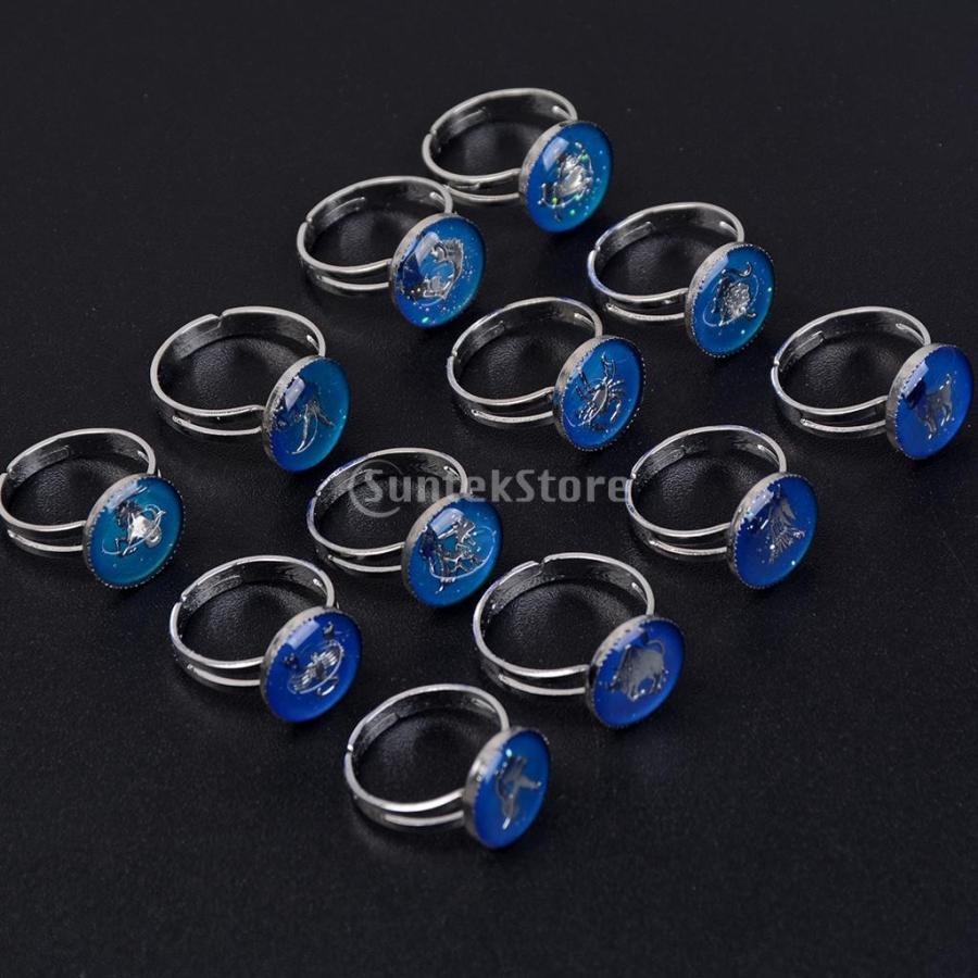 12ピース 個性的 ムードリング 指輪 星座 色が変更できる サイズ調節可能 Stkショップ 通販 Yahoo ショッピング