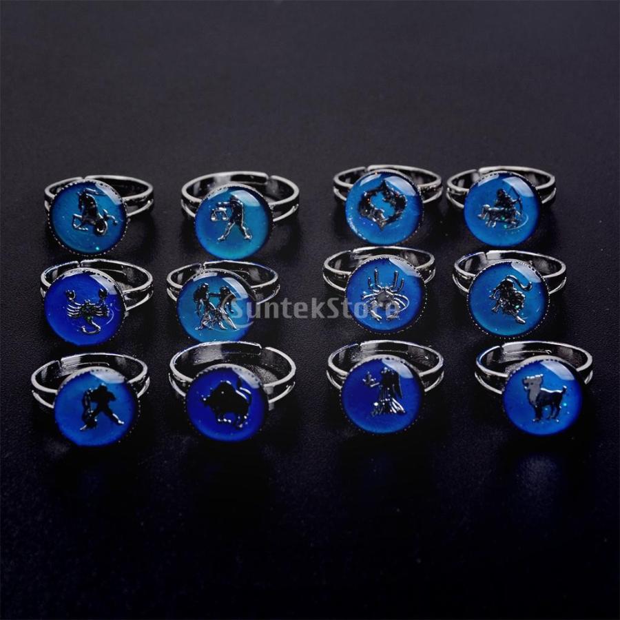 12ピース 個性的 ムードリング 指輪 星座 色が変更できる サイズ調節可能 Stkショップ 通販 Yahoo ショッピング
