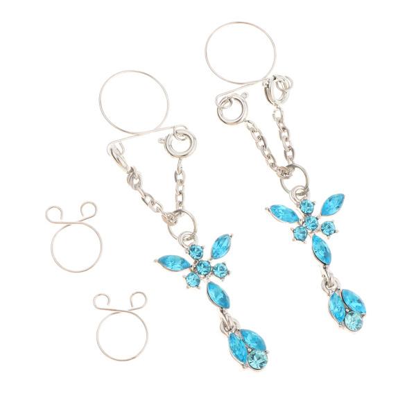 ニップルリング調節可能なステンレススチールボディジュエリーブルーの