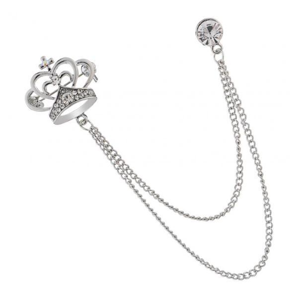 ラペルピン　2種 メンズエレガントラペルピンバッジ2層チェーンブローチピン