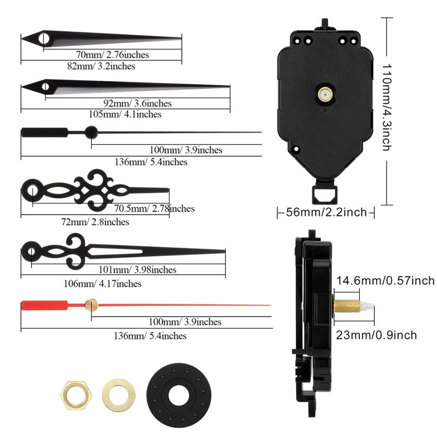 掛け時計 クォーツ時計 ムーブメント DIY補修部品 キット 時計交換
