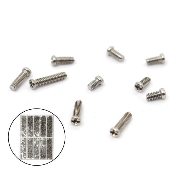500-600ピース/個時計裏蓋ネジ1.6mm-6.0mmマルチサイズステンレス鋼の