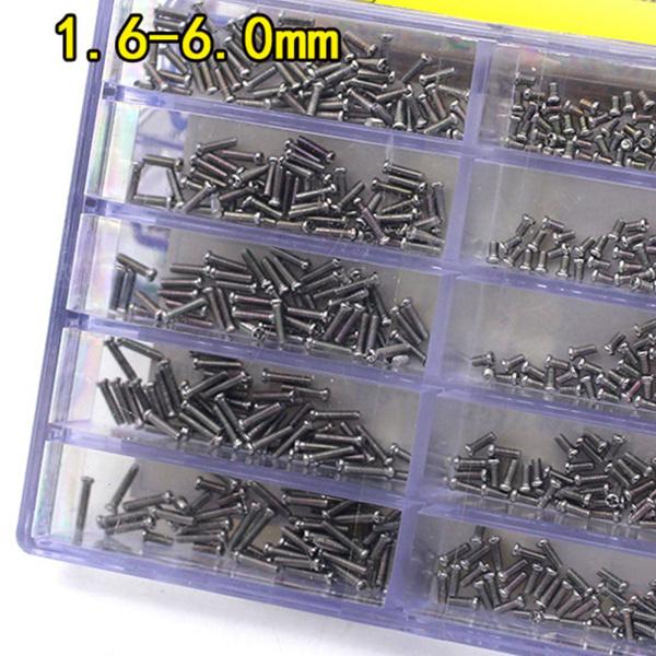 500-600ピース/個時計裏蓋ネジ1.6mm-6.0mmマルチサイズステンレス鋼の