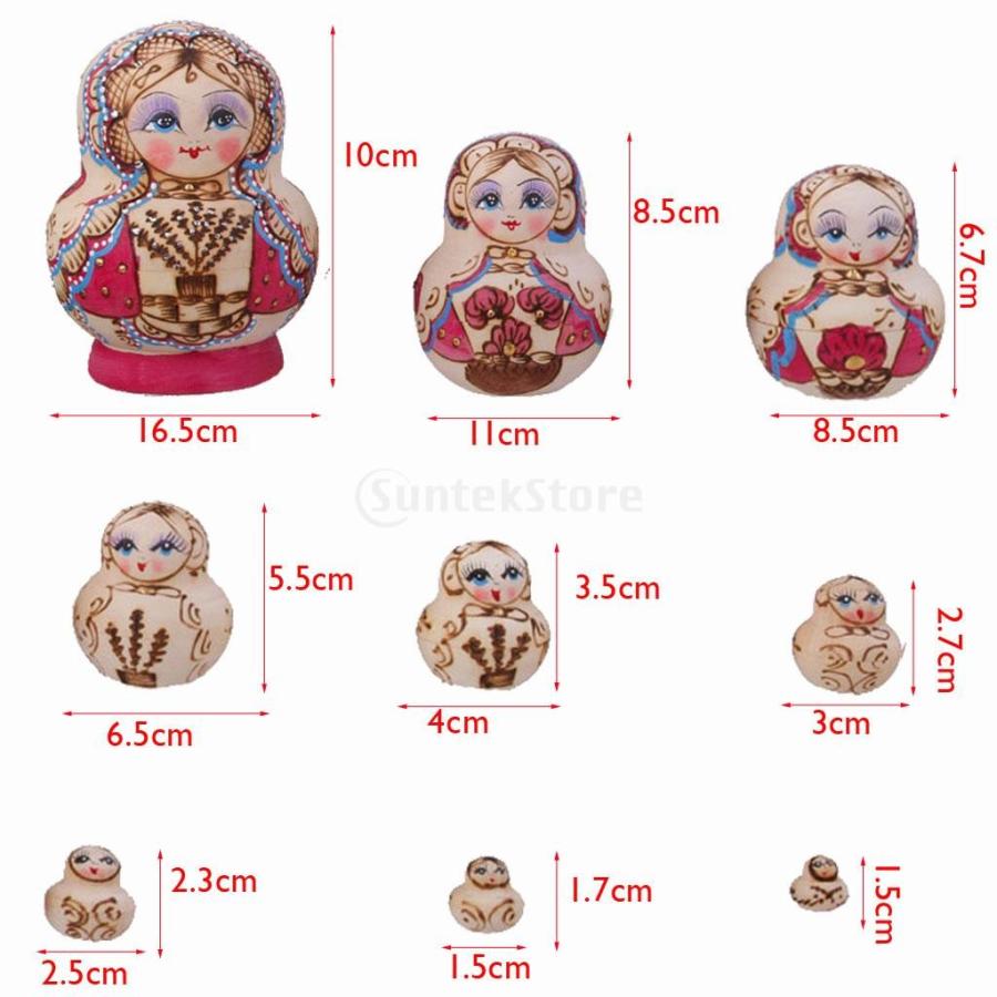 10個 木製 ロシア マトリョーシカ人形 入れ子 伝統人形 綺麗 ギフト