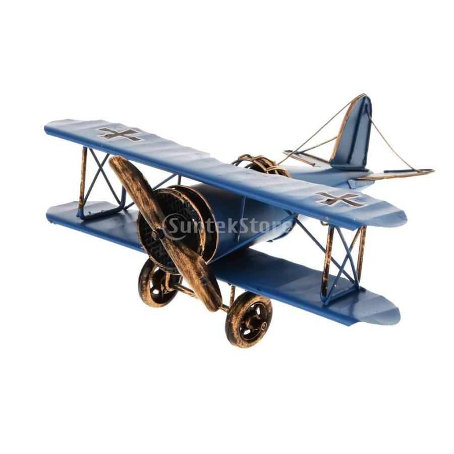 ノーブランド品 メタル製 ヴィンテージ 飛行機モデル 複葉機軍用