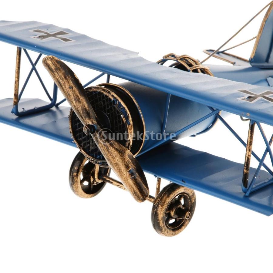 ノーブランド品 メタル製 ヴィンテージ 飛行機モデル 複葉機軍用機