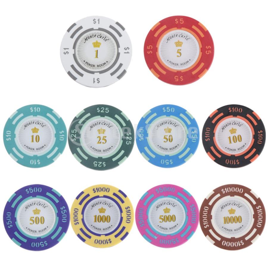 ポーカーチップ モンテカルロ ラベル カジノ ゲーム アクセサリー ドル 全10額面 - 100 : STKショップ - 通販 -  Yahoo!ショッピング